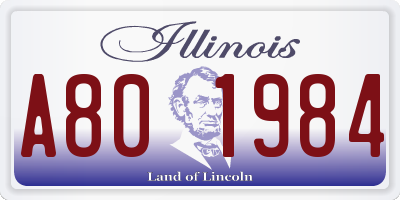 IL license plate A801984