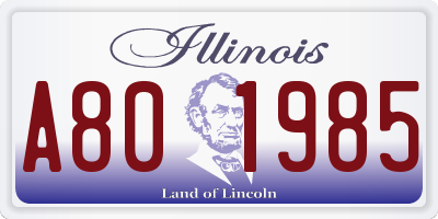 IL license plate A801985