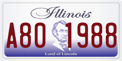 IL license plate A801988