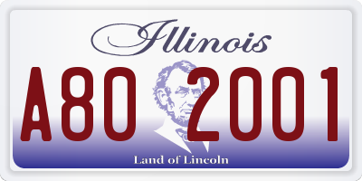 IL license plate A802001