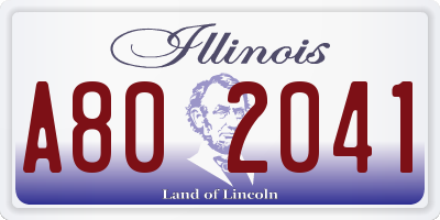 IL license plate A802041
