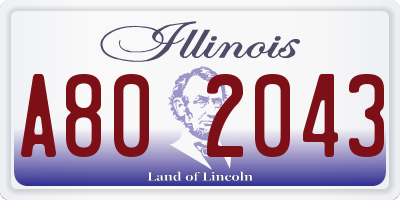 IL license plate A802043