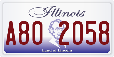 IL license plate A802058