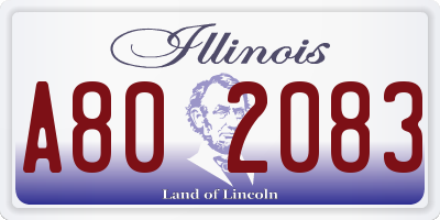IL license plate A802083