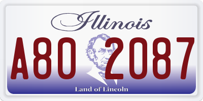 IL license plate A802087