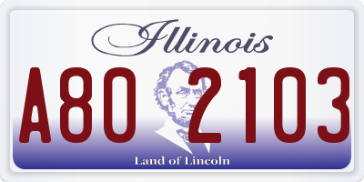 IL license plate A802103