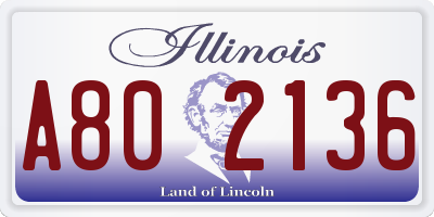 IL license plate A802136
