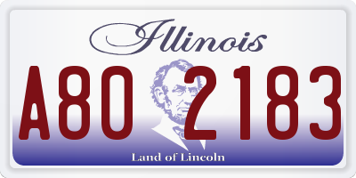 IL license plate A802183