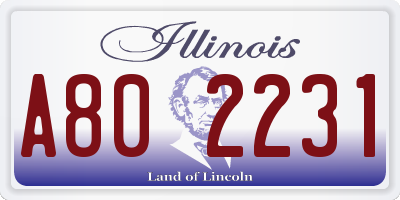IL license plate A802231