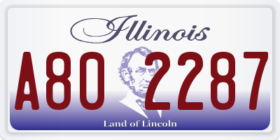 IL license plate A802287