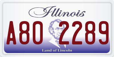 IL license plate A802289