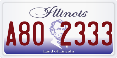 IL license plate A802333
