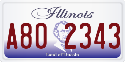 IL license plate A802343