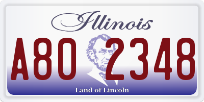 IL license plate A802348