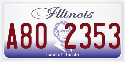 IL license plate A802353