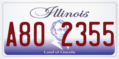 IL license plate A802355