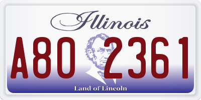 IL license plate A802361