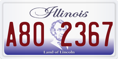 IL license plate A802367