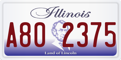 IL license plate A802375