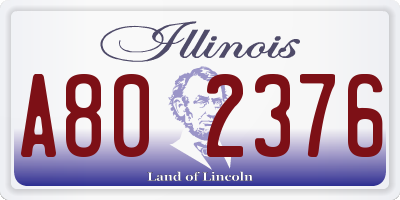 IL license plate A802376