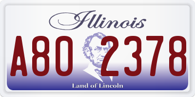 IL license plate A802378