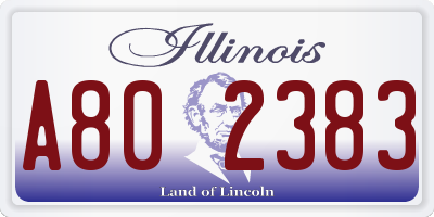 IL license plate A802383