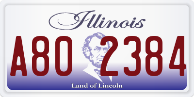 IL license plate A802384