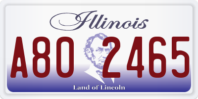 IL license plate A802465