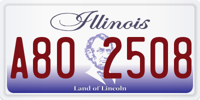 IL license plate A802508