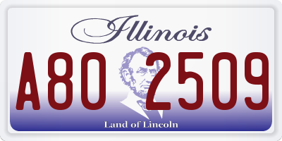 IL license plate A802509