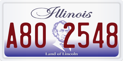 IL license plate A802548