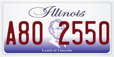 IL license plate A802550