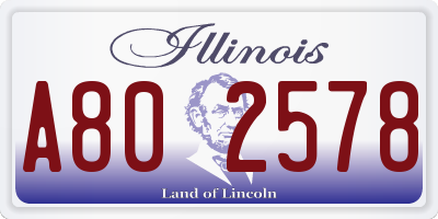 IL license plate A802578