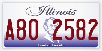 IL license plate A802582