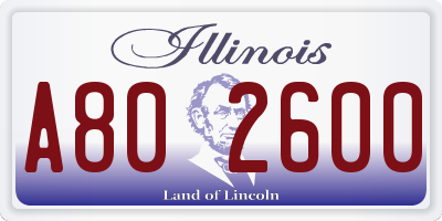 IL license plate A802600