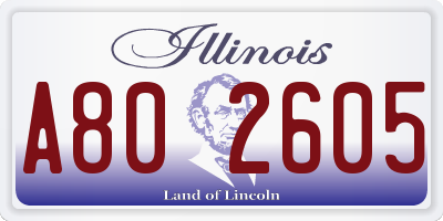 IL license plate A802605