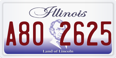 IL license plate A802625