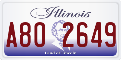 IL license plate A802649