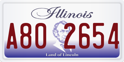 IL license plate A802654