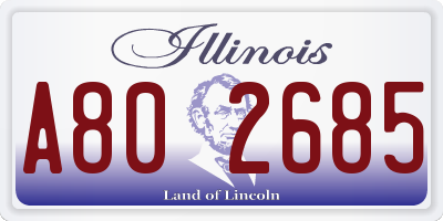 IL license plate A802685