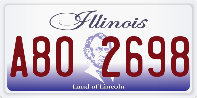 IL license plate A802698