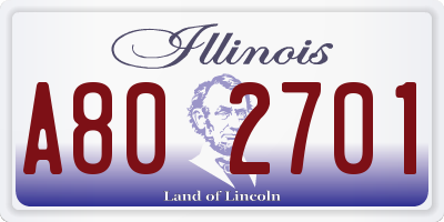 IL license plate A802701