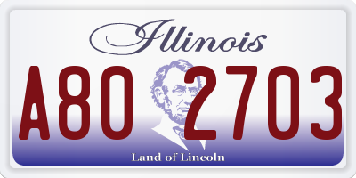 IL license plate A802703