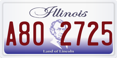 IL license plate A802725