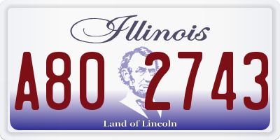 IL license plate A802743