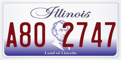 IL license plate A802747
