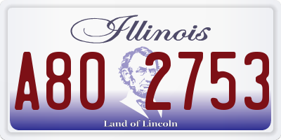 IL license plate A802753