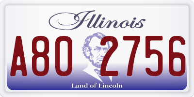 IL license plate A802756