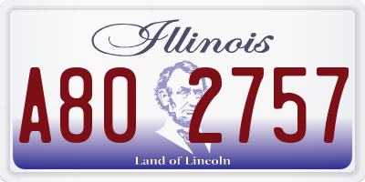 IL license plate A802757