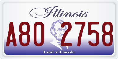 IL license plate A802758